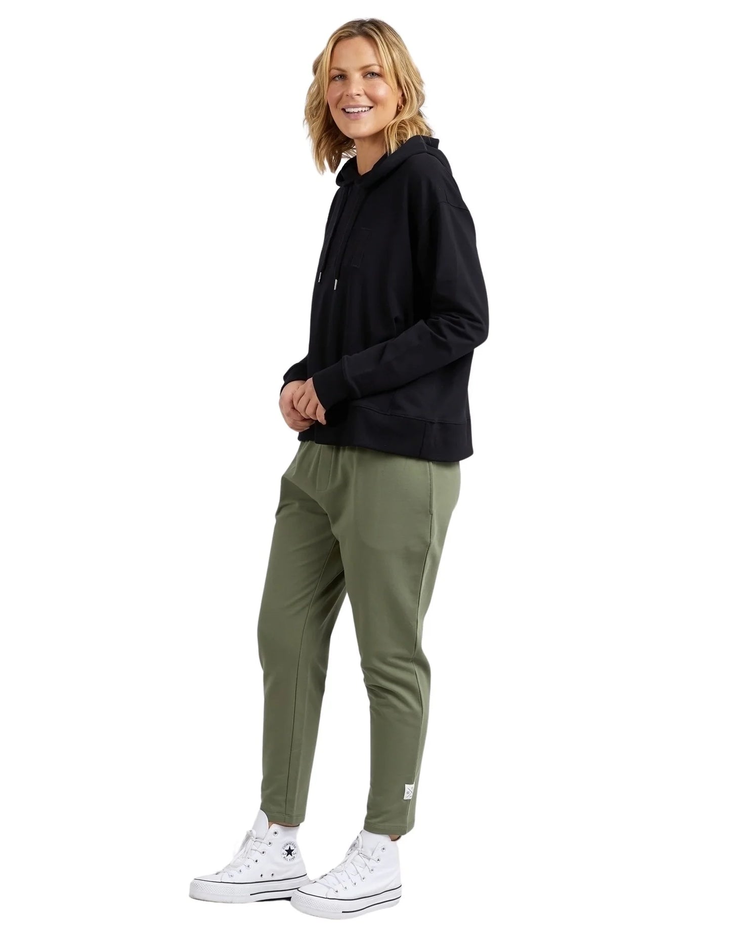 ELM APPLIQUE HOODY BLACK