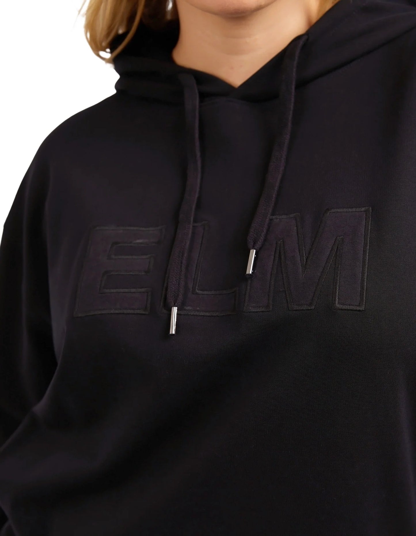 ELM APPLIQUE HOODY BLACK