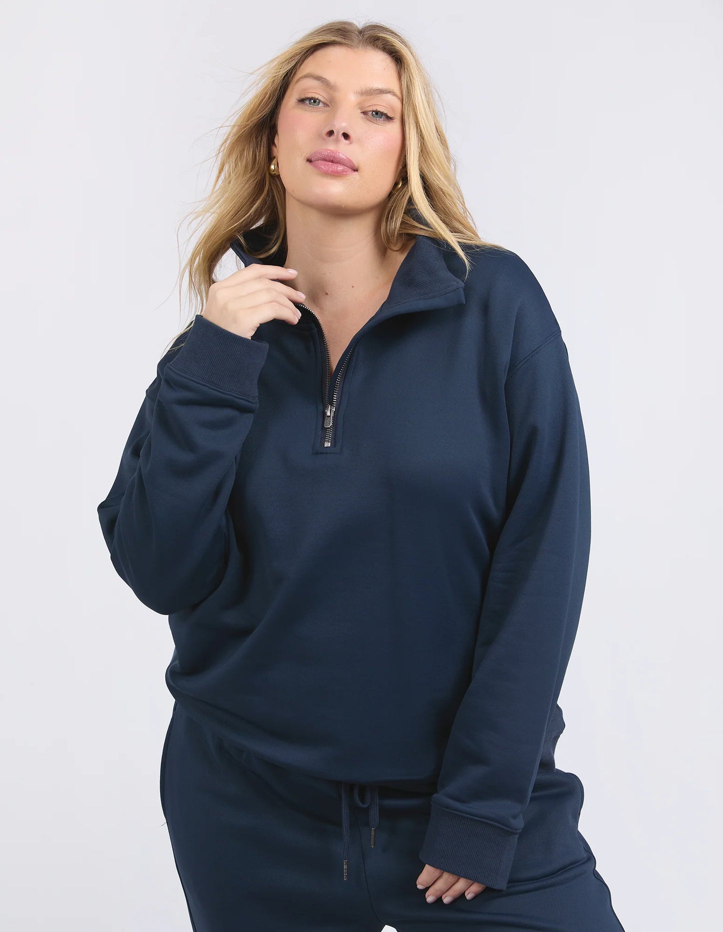 ELM TATUM HALF ZIP FLEECE NAVY