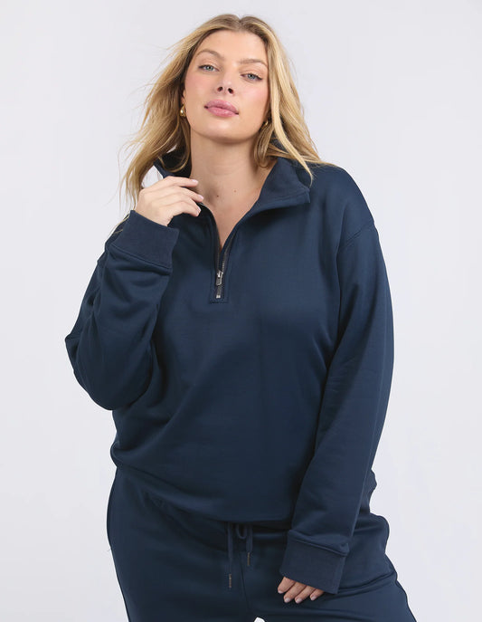 ELM TATUM HALF ZIP FLEECE NAVY