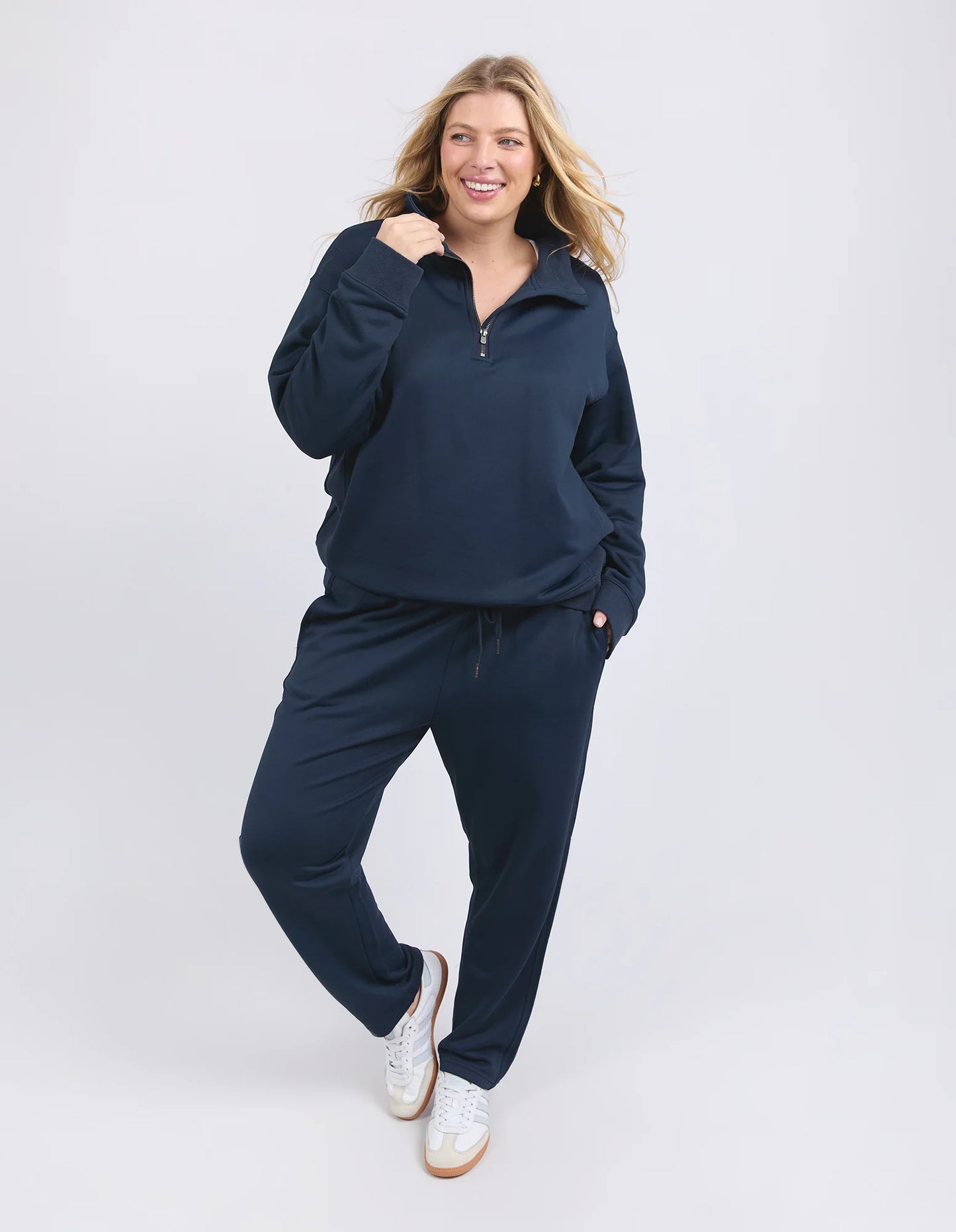 ELM TATUM HALF ZIP FLEECE NAVY