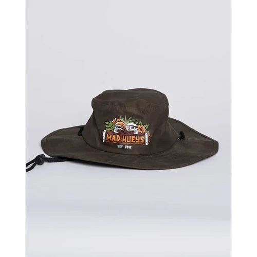 The Mad Hueys Troppo Captain Youth Wide Brim Hat | Native Camo