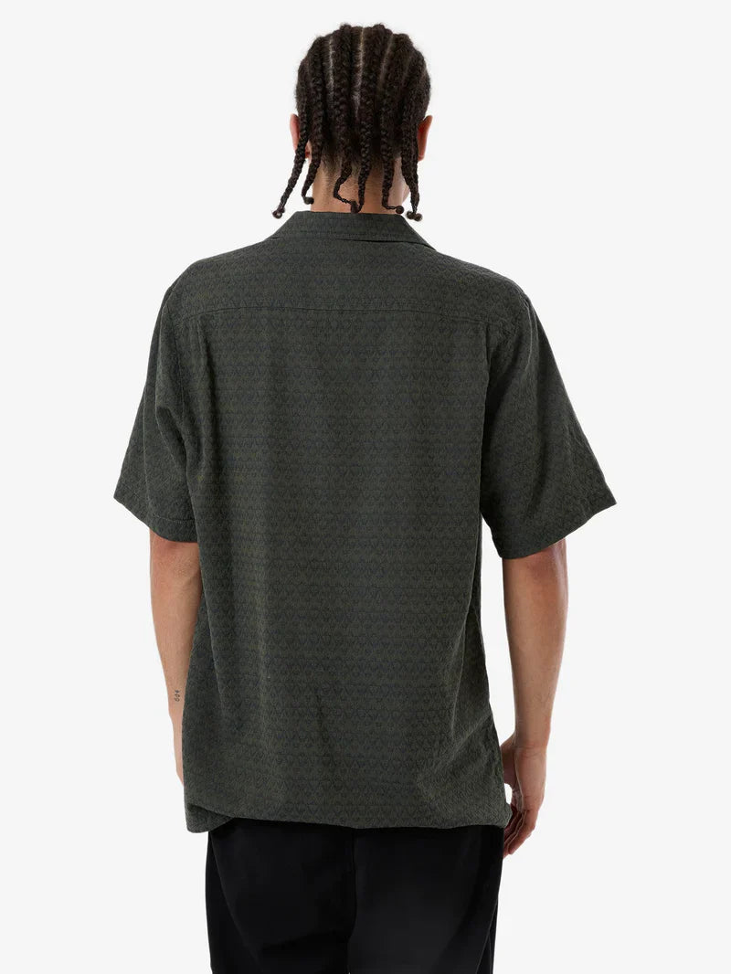 THRILLS AIRBORNE BOWLING SHIRT GRAPE LEAF