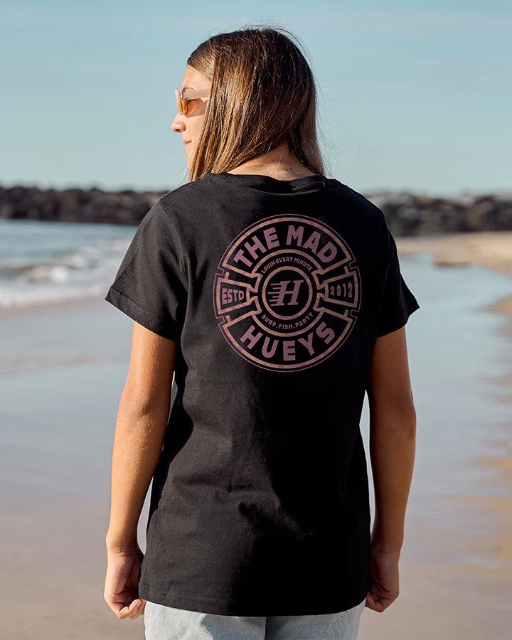 The Mad Hueys Mad Series Girls Short Sleeve Tee Black