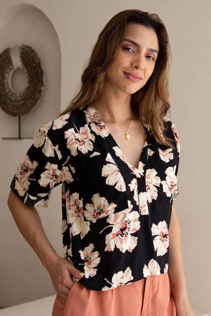 BUDDHA WEAR ALEA BLOUSE HIBICUS