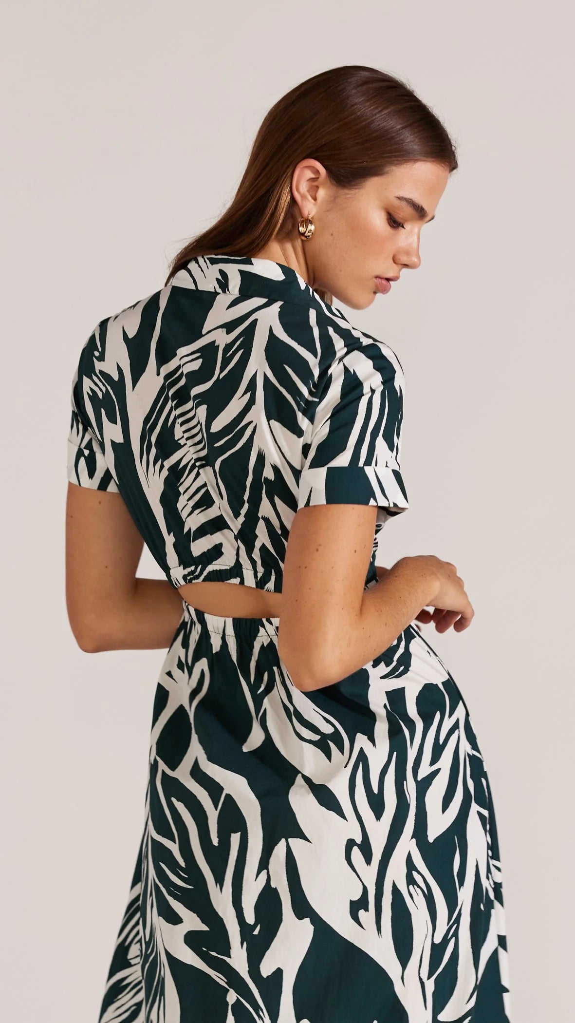 STAPLE THE LABEL AMARA SHIRT DRESS TEAL/WHITE