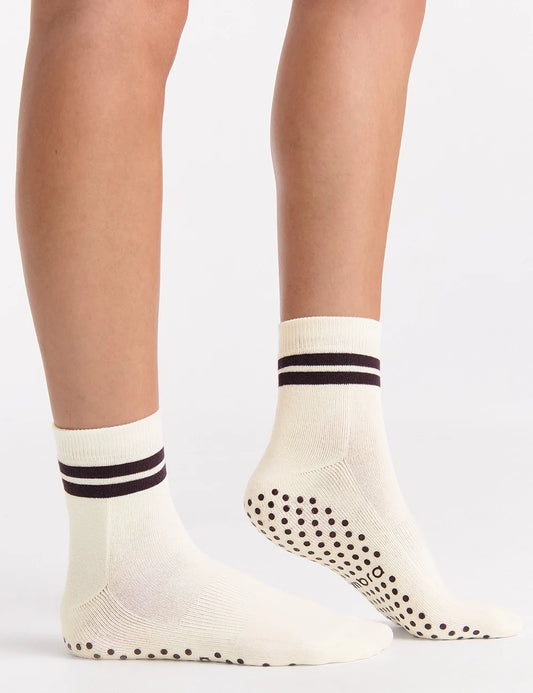 Ambra Grip Crew Sock | Buttercream