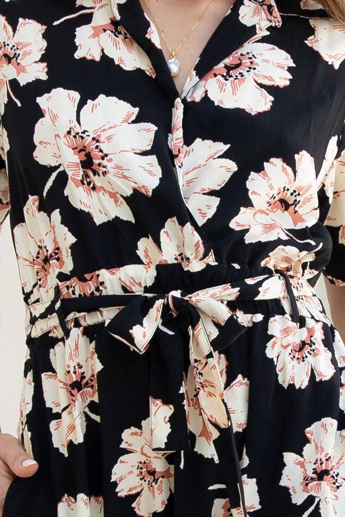 BUDDHA WEAR AVELINE MIDI DRESS HIBISCUS