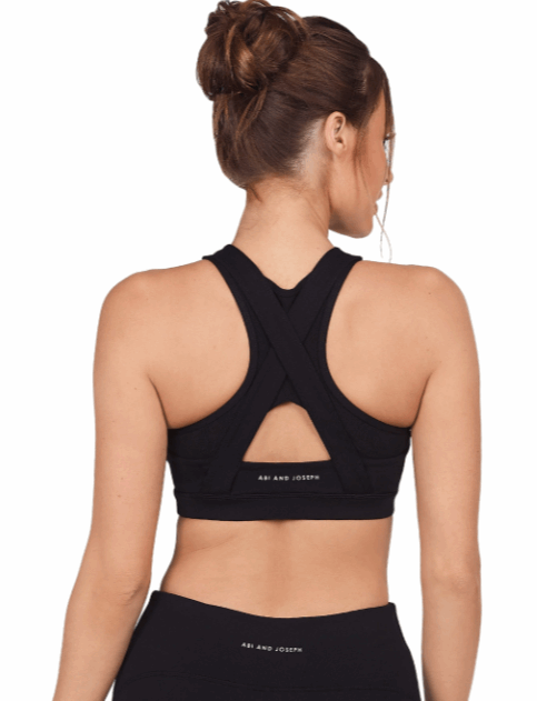 ABI AND JOSEPH LEO HI-TECH SPORTS BRA BLACK