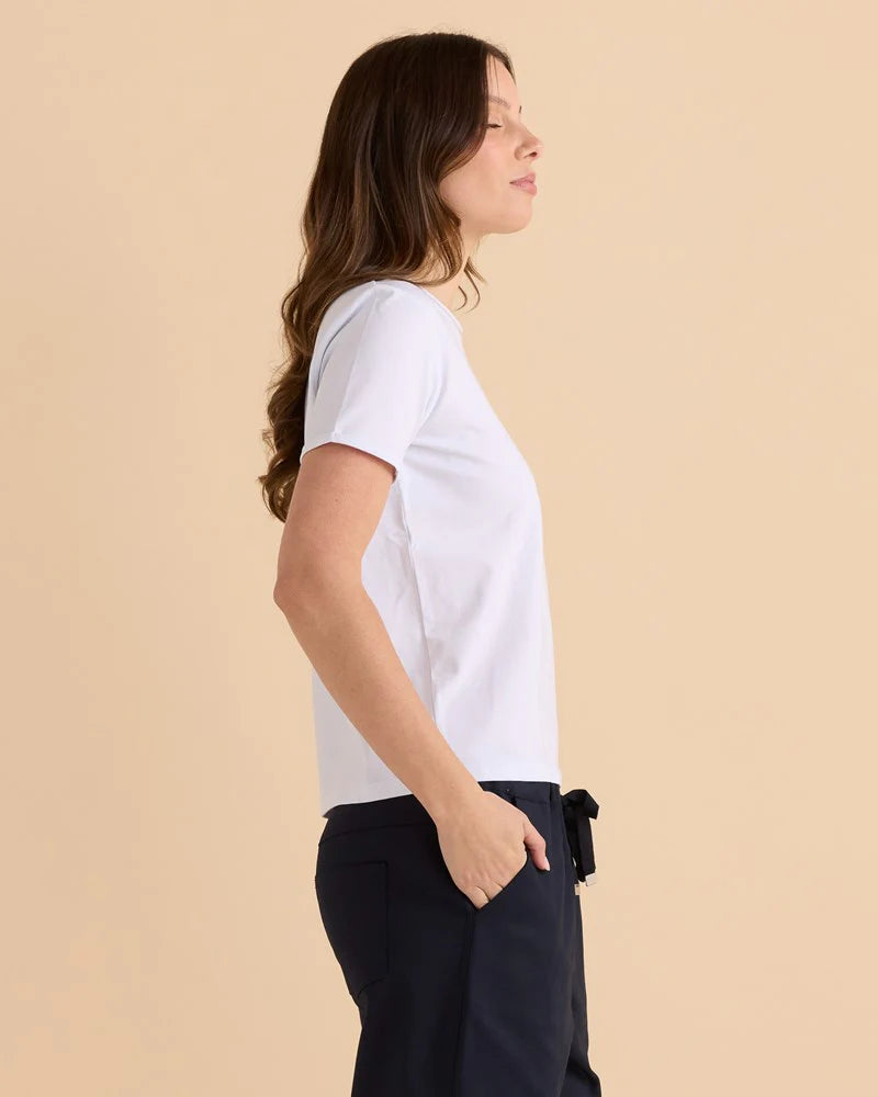 Betty Basics Cotton Slim Fit Tee | White