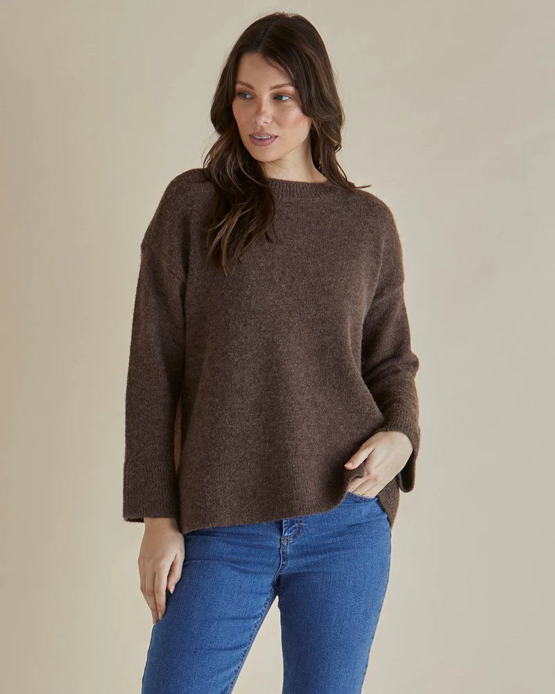 BETTY BASICS EDITH KNIT JUMPER BROWN