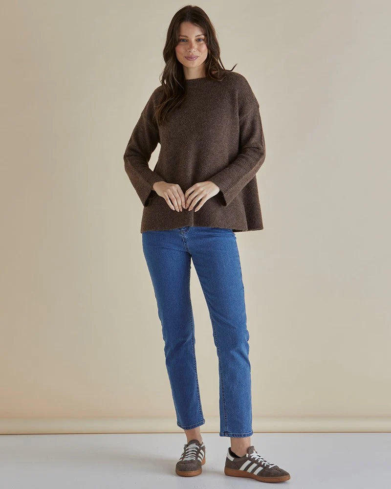BETTY BASICS EDITH KNIT JUMPER BROWN