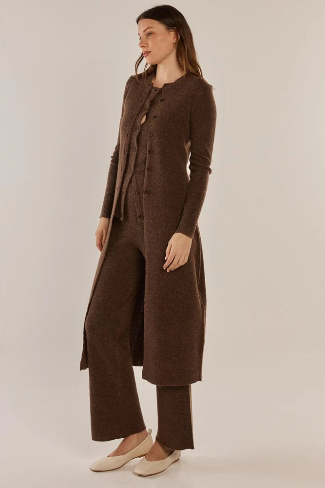 Betty Basics Nash Knit Long Cardigan | Espresso Brown