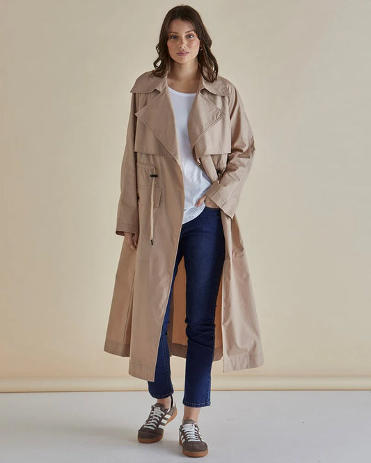 BETTY BASICS PARKER COAT PEBBLE