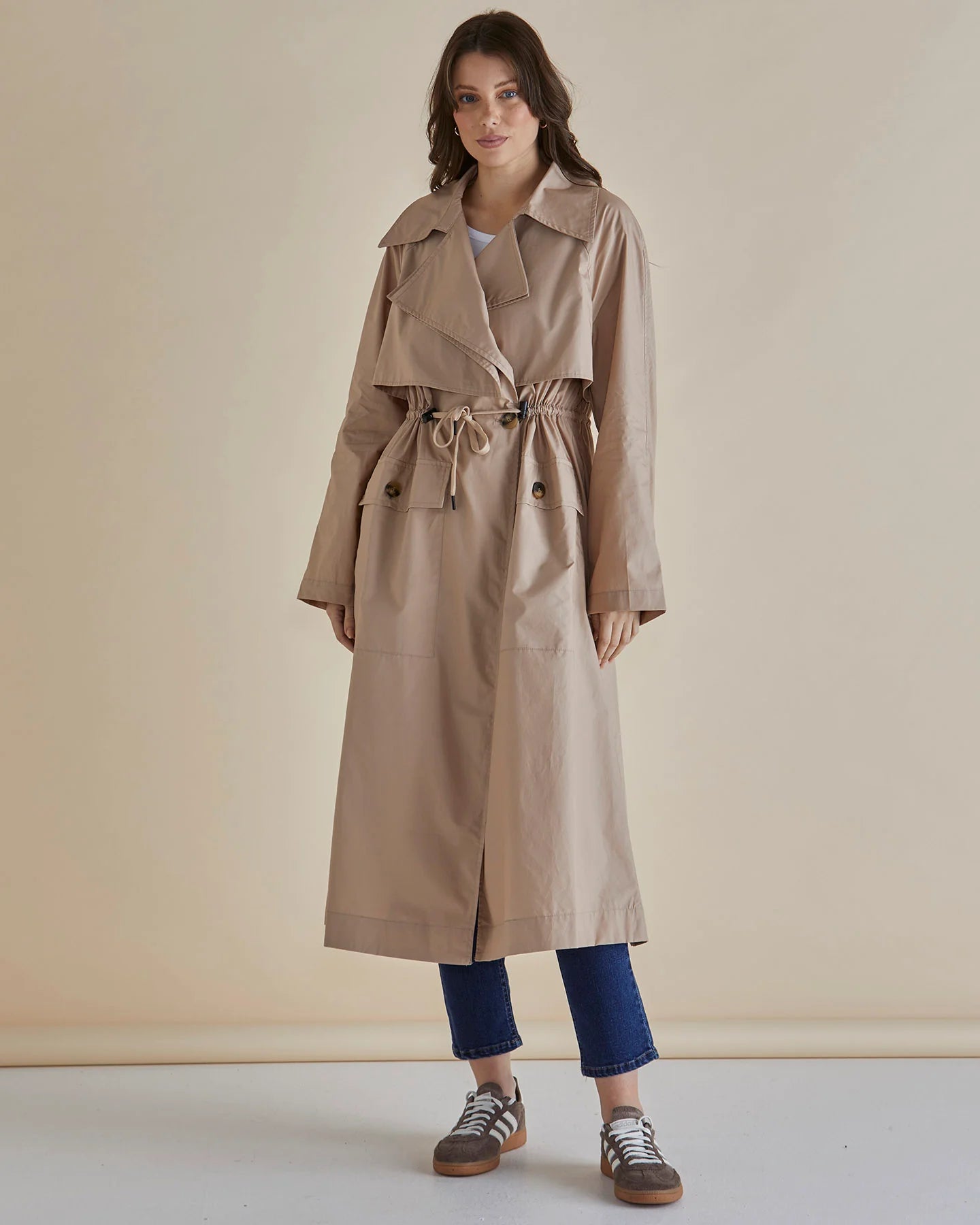 BETTY BASICS PARKER COAT PEBBLE