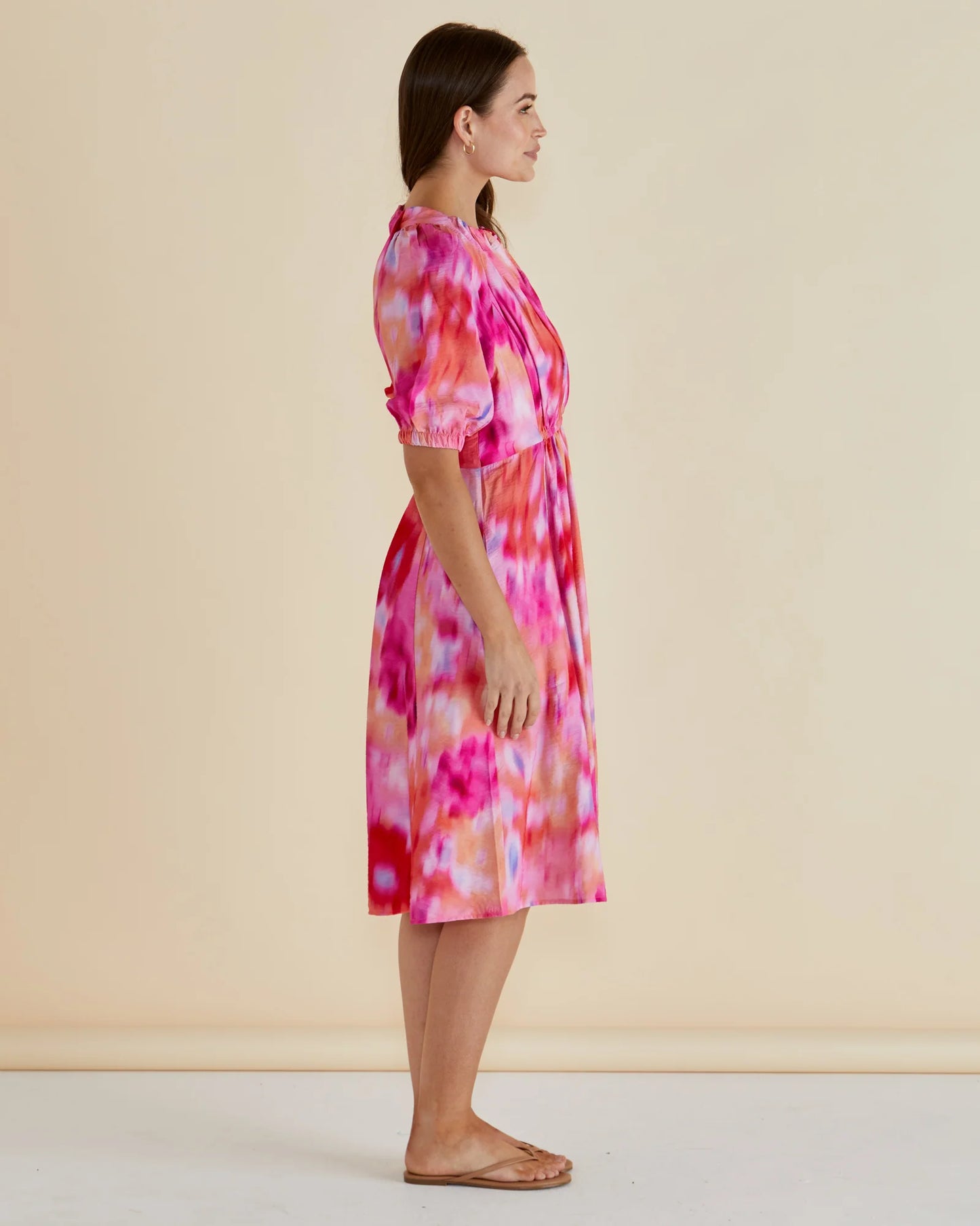 BETTY BASICS EMERY DRESS FLORAL ABSTRACT PRINT