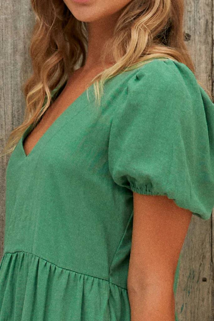 BUDDHA WEAR BIANCA MINI DRESS GREEN