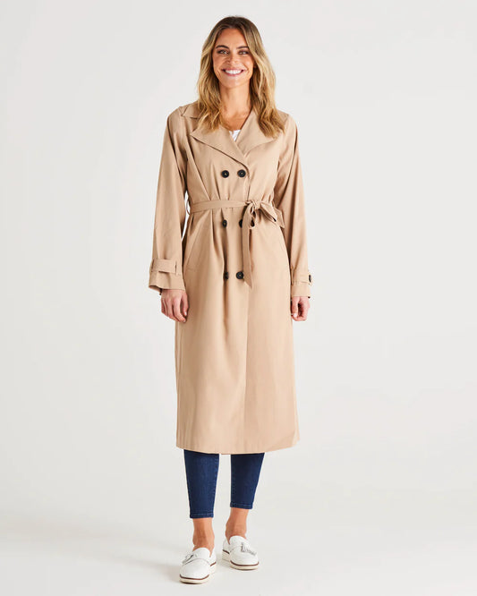 BETTY BASICS ZIMMER TRENCH COAT SAND