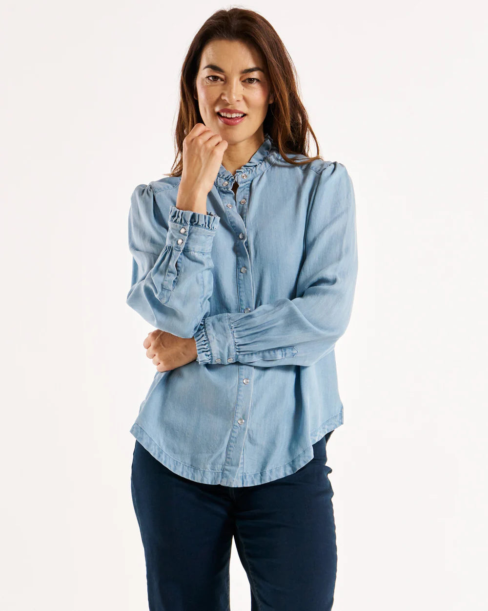 BETTY BASICS BELGIUM LYOCELL BLOUSE LIGHT VINTAGE