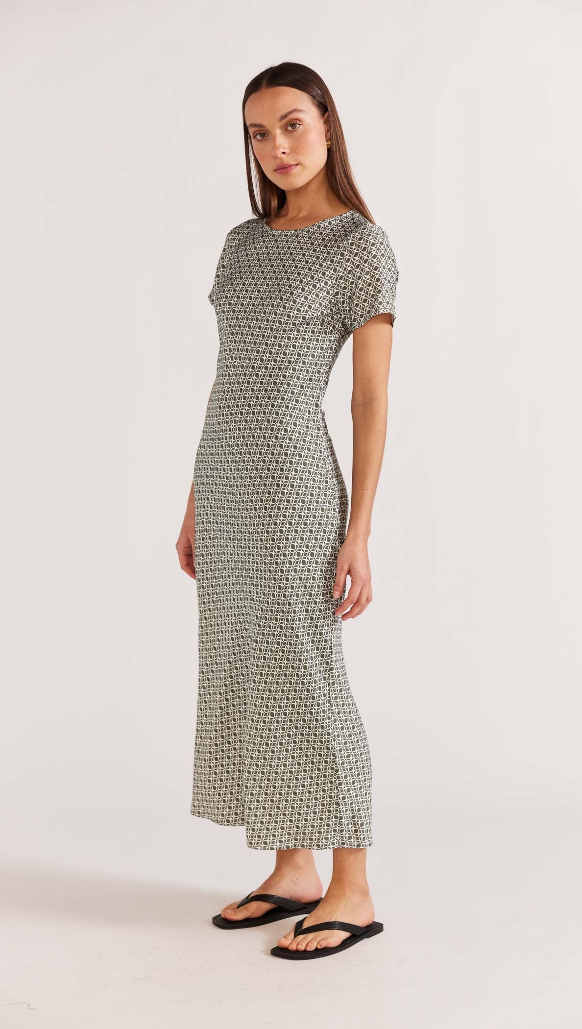 STAPLE THE LABEL CYPRUS BIAS MIDI DRESS SAGE