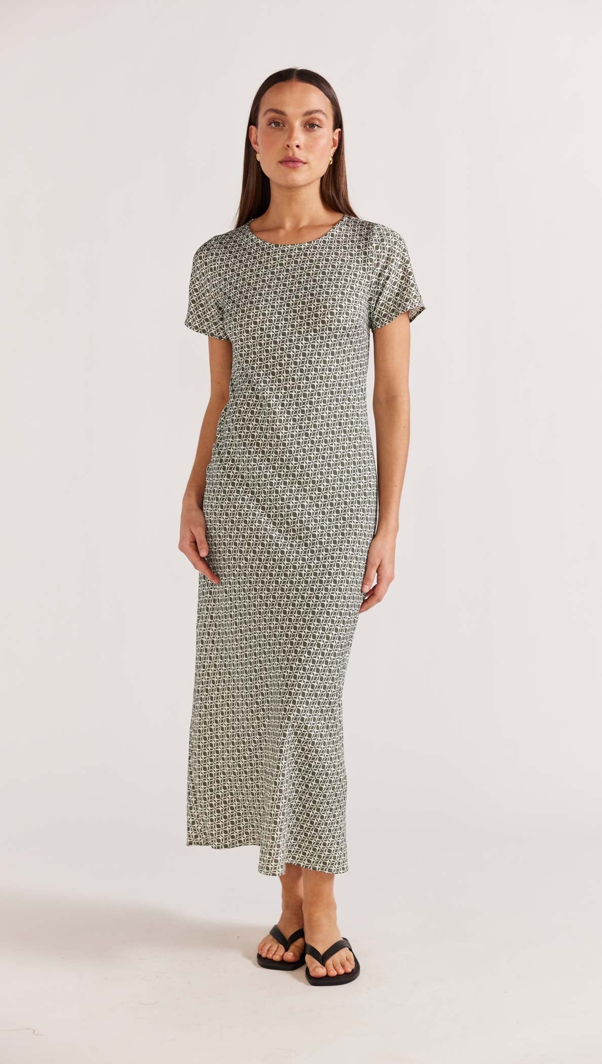 STAPLE THE LABEL CYPRUS BIAS MIDI DRESS SAGE