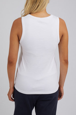 Elm Rib Crew Tank White