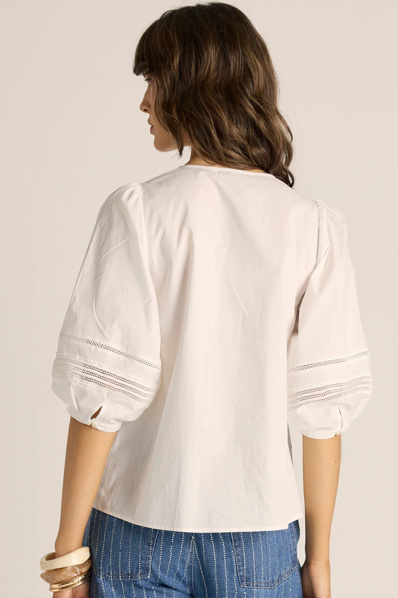 Fate + Becker Freya Lace Trim Blouse | White