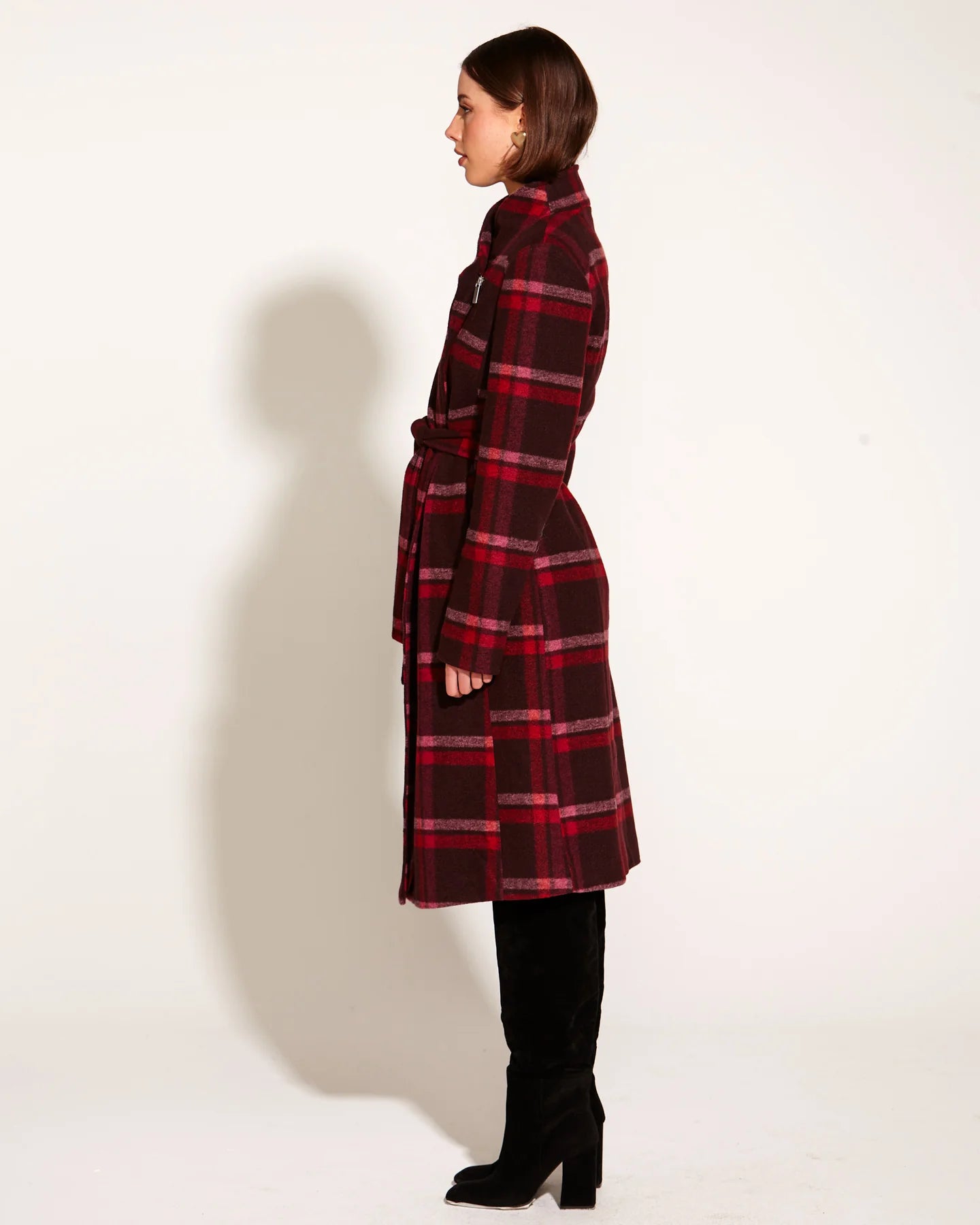 FATE+BECKER CHOOSE YOU COAT PINK RED CHECK