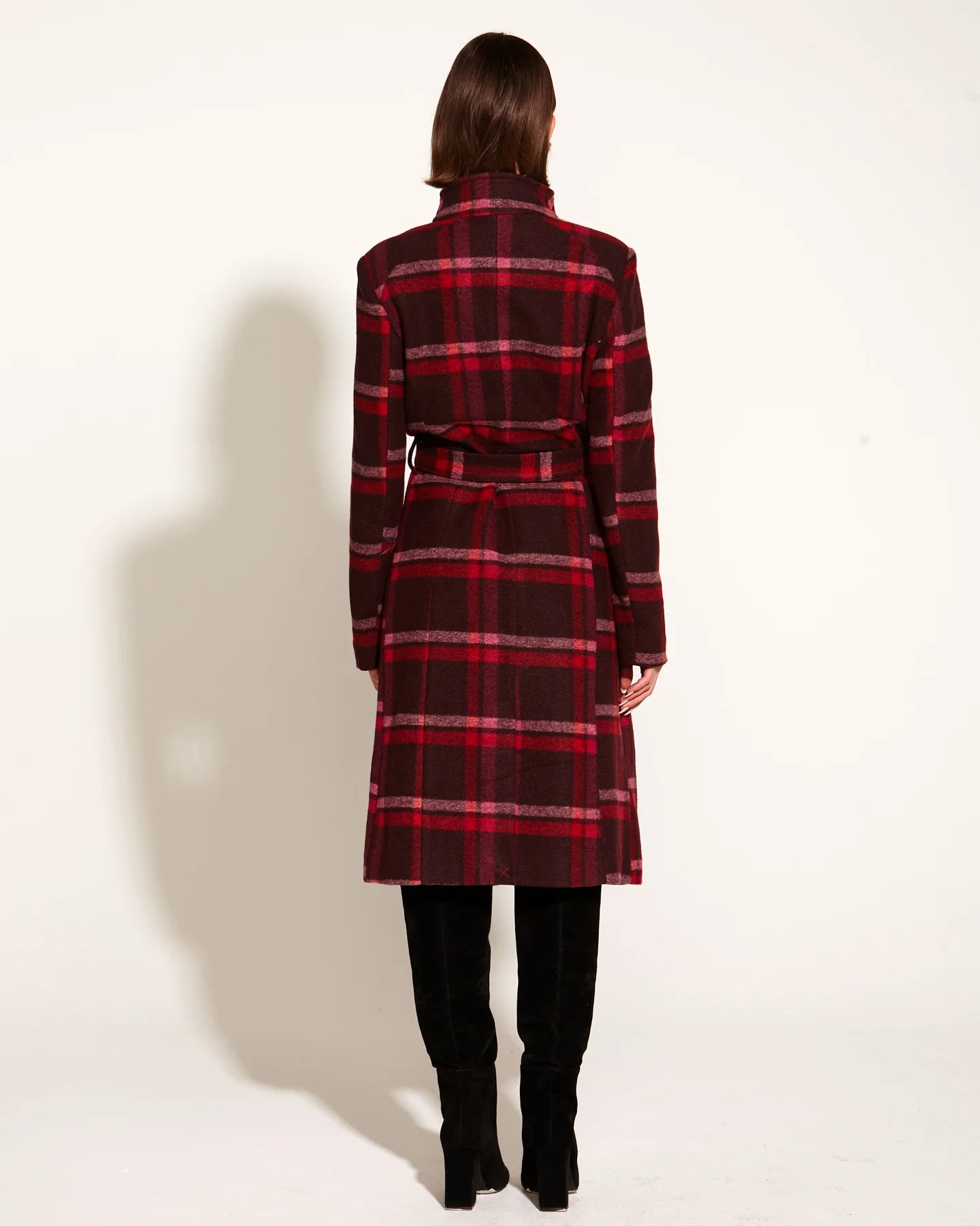 FATE+BECKER CHOOSE YOU COAT PINK RED CHECK