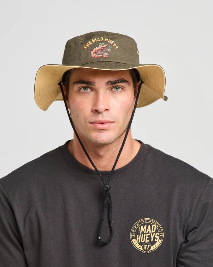 THE MAD HUEYS BIG DAY FOR IT WIDE BRIM HAT DUSTY GREEN