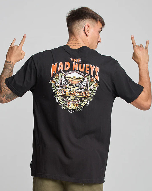 THE MAD HUEYS THE ISLAND CAPTAIN SS TEE BLACK