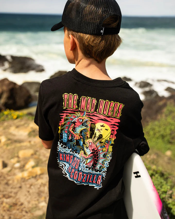 THE MAD HUEYS KING COD CODZILLA YOUTH SS TEE BLACK