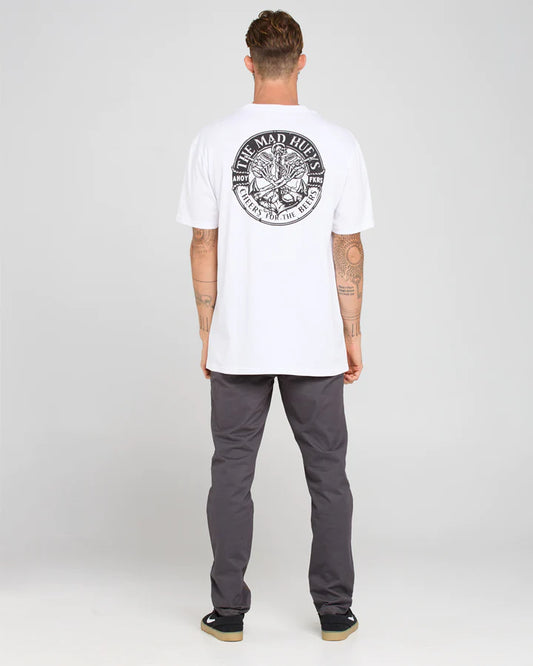 THE MAD HUEYS CHEERS FOR THE BEERS SS TEE WHITE