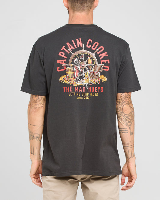 THE MAD HUEYS CAPTAIN COOKED SHORT SLEEVE VINTAGE BLACK