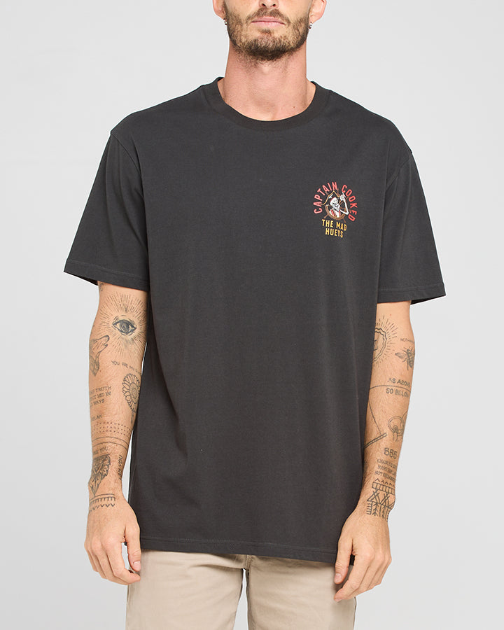 THE MAD HUEYS CAPTAIN COOKED SHORT SLEEVE VINTAGE BLACK