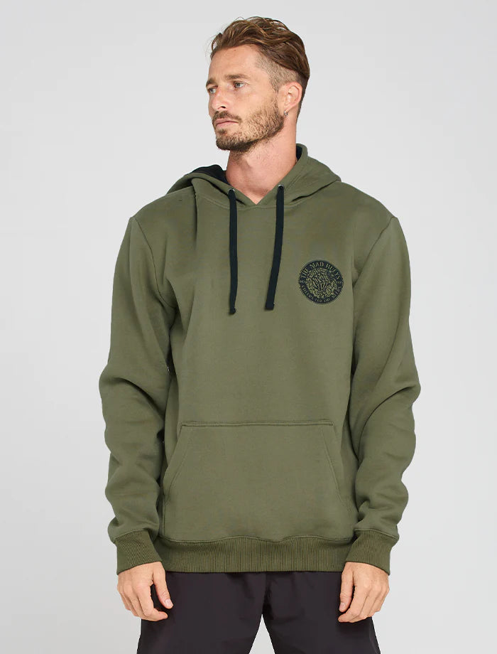 THE MAD HUEYS CHEERS FOR THE BEERS PULLOVER OLIVE
