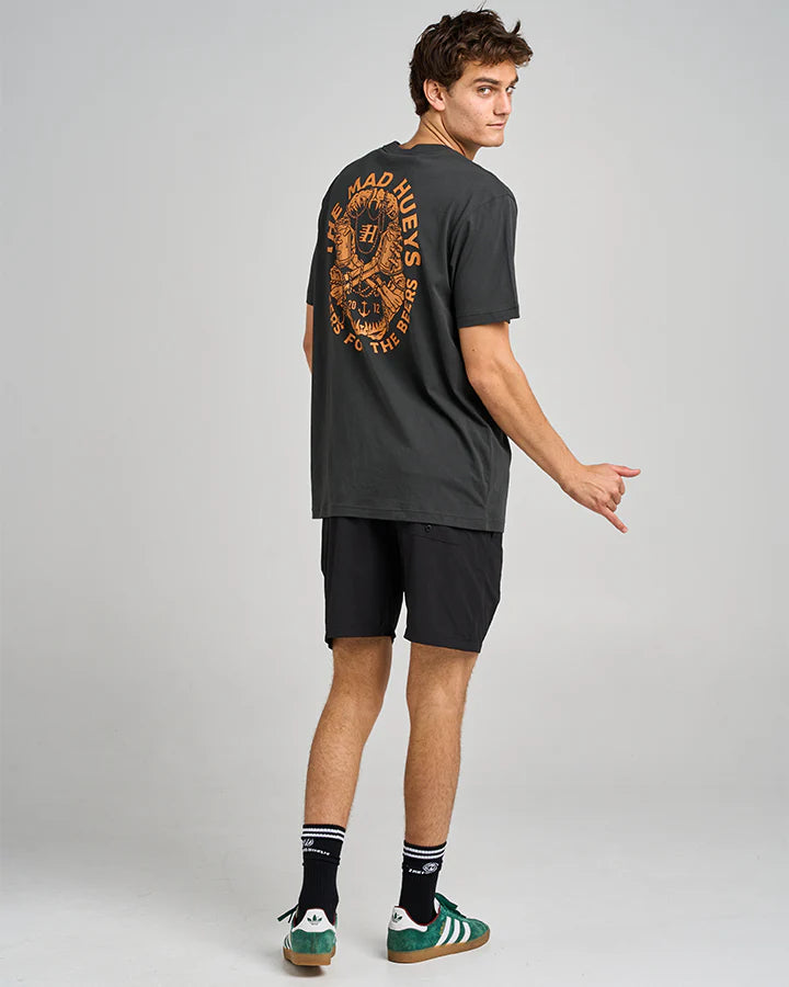 THE MAD HUEYS CHEERS AND BEERS SS TEE VINTAGE BLACK
