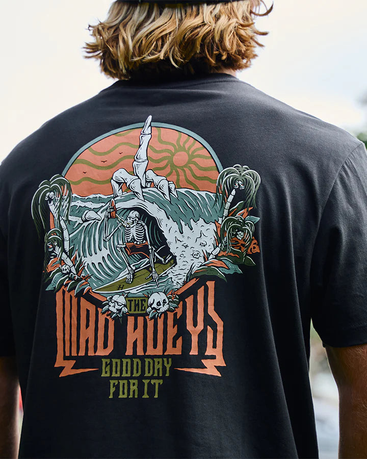MAD HUEYS SHOEY SESH SS TEE VINTAGE BLACK