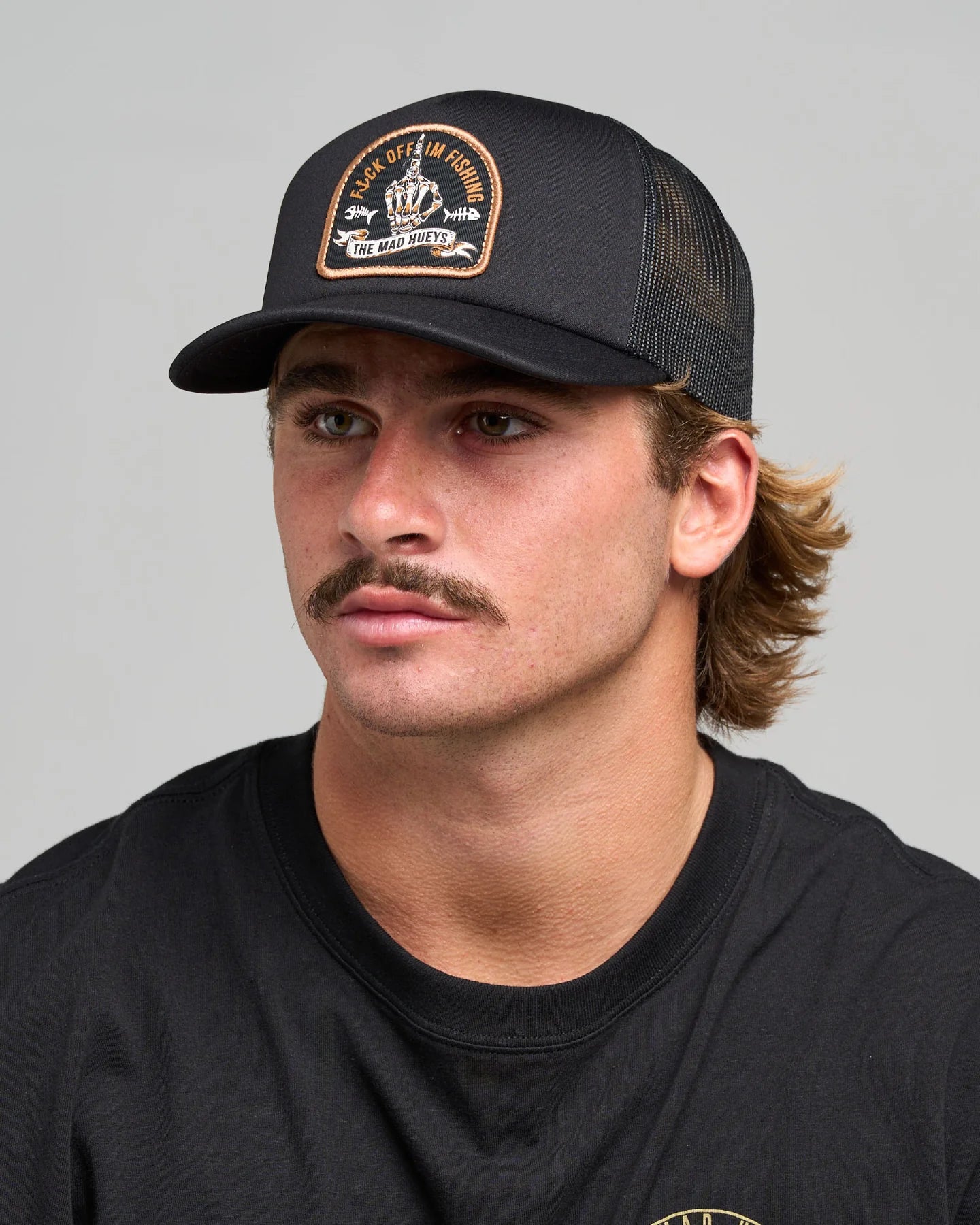 The Mad Hueys Fk Off Fish Foam Trucker | Black