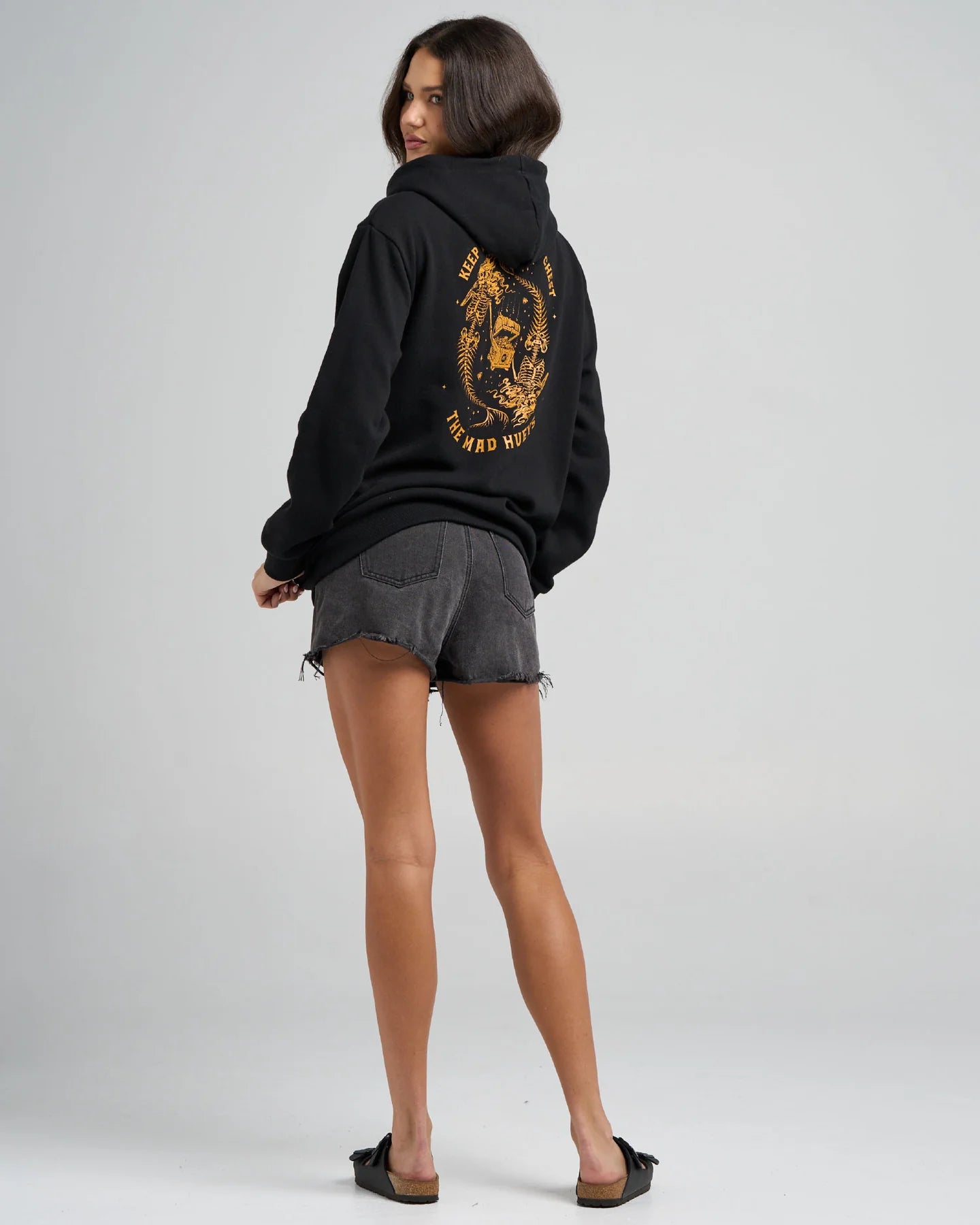 The Mad Hueys Close Chest Hooded Pullover | Black