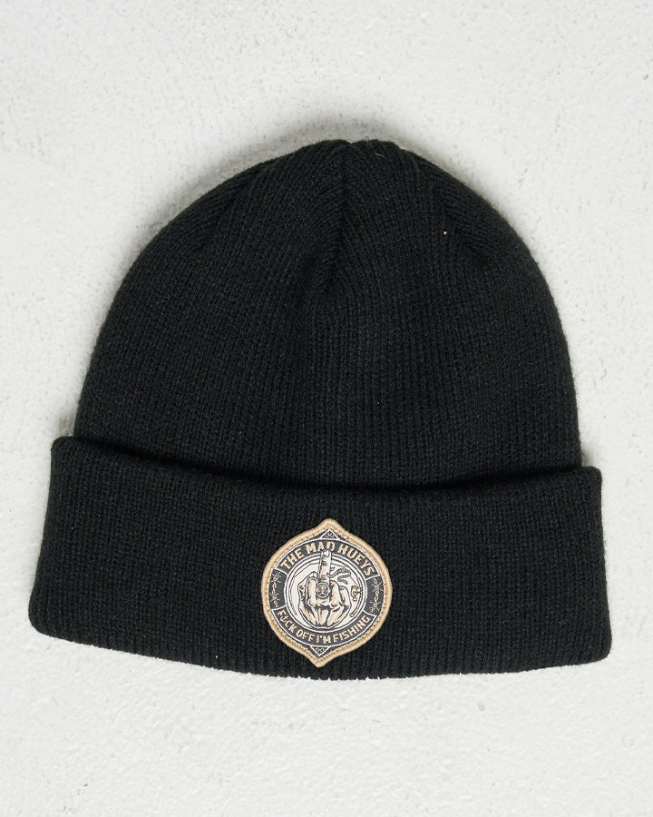 The Mad Hueys Fk Off Fish Straight Beanie | Black