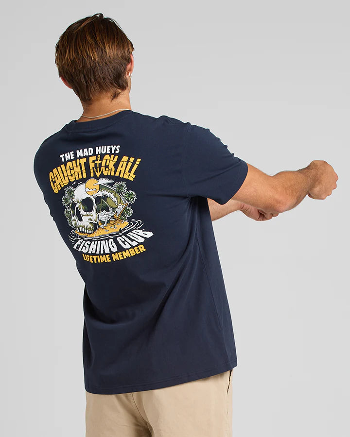 THE MAD HUEYS CAUGHT FK ALL SS TEE NAVY