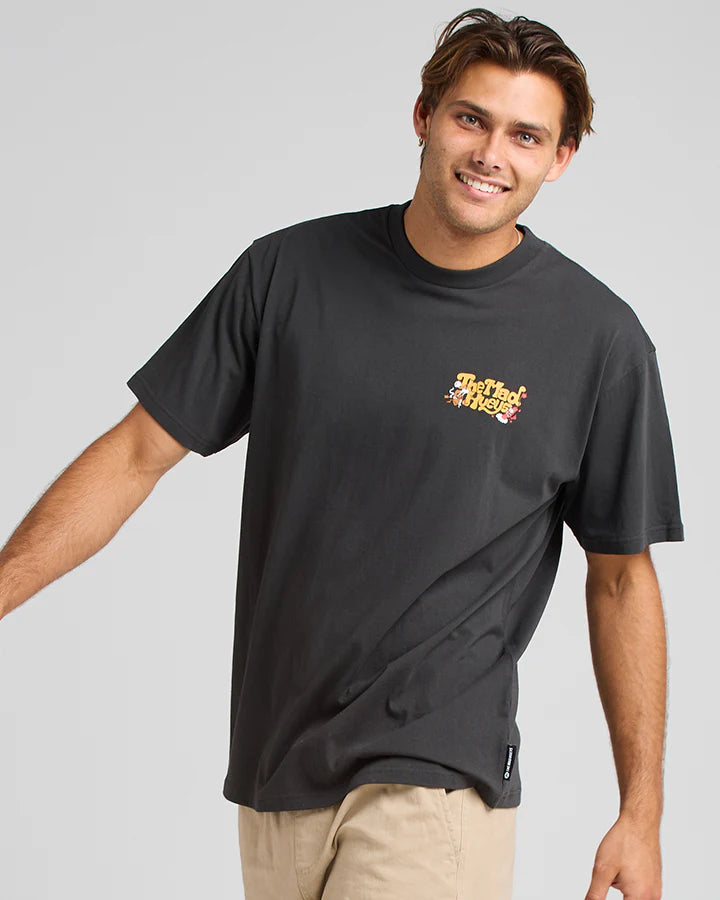 THE MAD HUEYS DISCO BICCIES OVERSIZED SS TEE VINTAGE BLACK