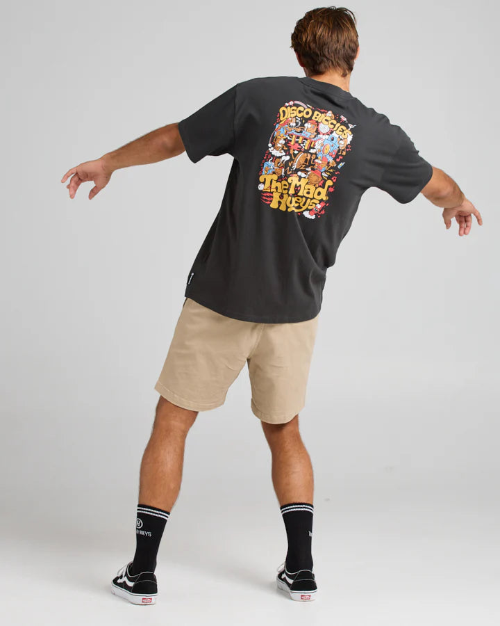 THE MAD HUEYS DISCO BICCIES OVERSIZED SS TEE VINTAGE BLACK