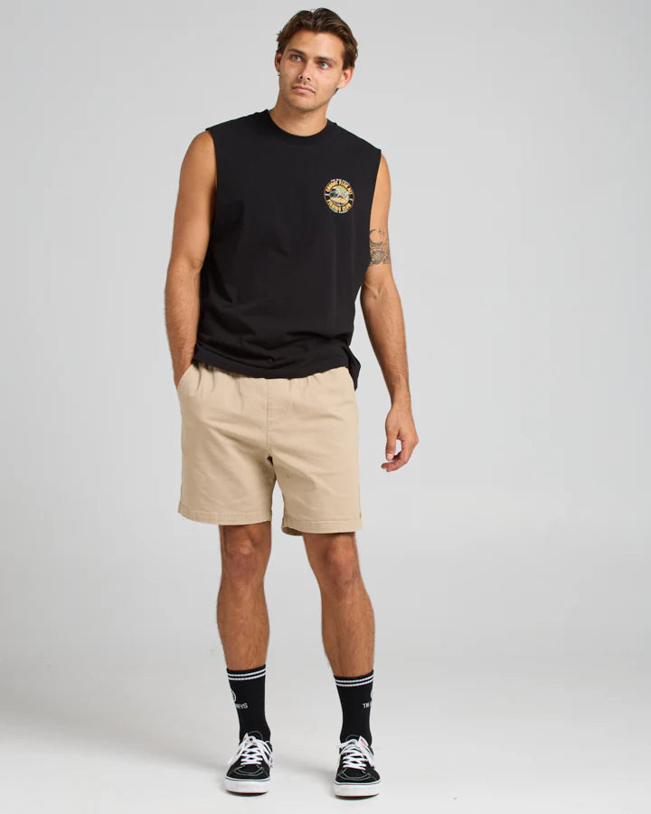 THE MAD HUEYS STRANDED 18" CHINO SHORT TAUPE