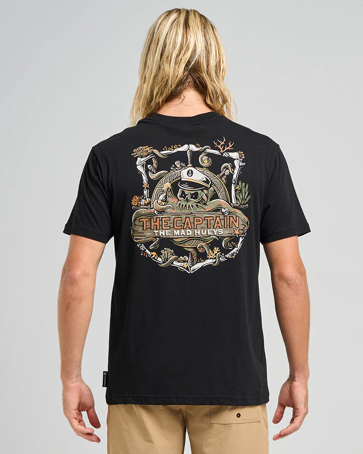 THE MAD HUEYS THE SEA CAPTAIN SS TEE BLACK