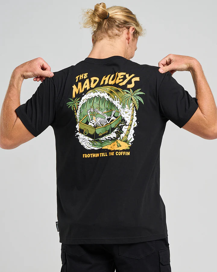 THE MAD HUEYS FROTHIN COFFIN SS TEE BLACK