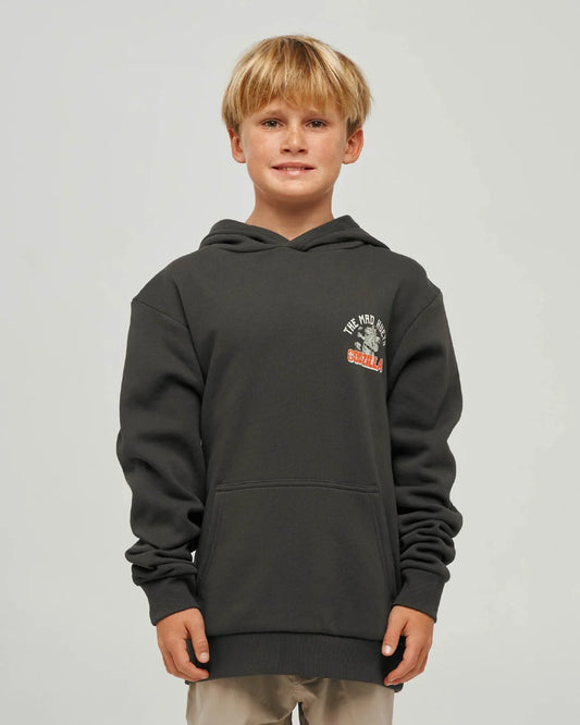 The Mad Hueys Codzilla Forever Youth Hooded Pullover | Vintage Black