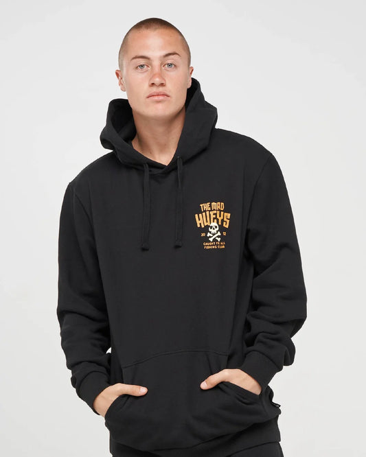 The Mad Hueys Caught Fk Skull Hooded Pull Over | Black