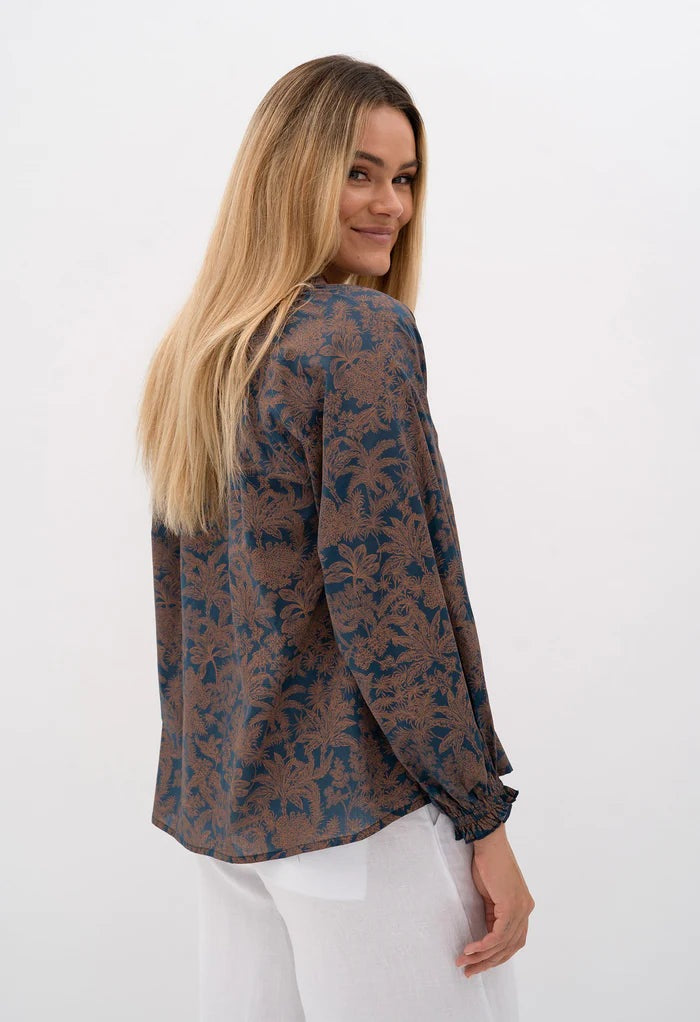 HUMIDITY CHI CHI ELYSIAN BLOUSE TAN PRINT